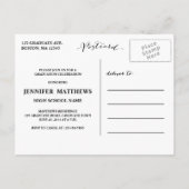 Carte Postale Sweet Script | Invitation de la fête de graduation (Dos)