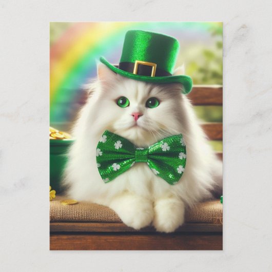 Carte Postale Sweet St. Patricks Day Cute Cat (Devant)