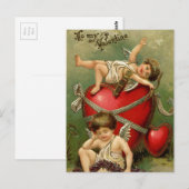 Carte Postale Sweet Vintage Cherubs & Heart (Devant / Derrière)