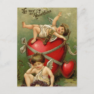 Carte Postale Sweet Vintage Cherubs & Heart