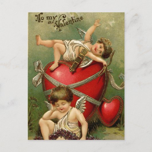 Carte Postale Sweet Vintage Cherubs & Heart (Devant)