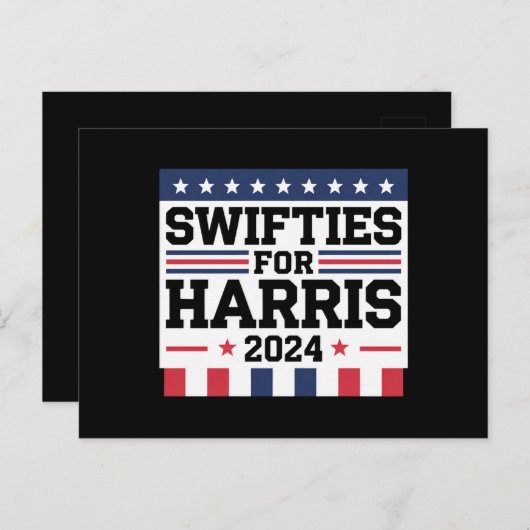 Carte Postale Swifties for Kamala Harris 2024 Vote Support (Devant / Derrière)