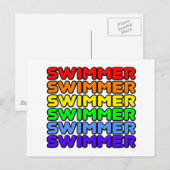Carte Postale Swimmer arc-en-ciel (Devant / Derrière)