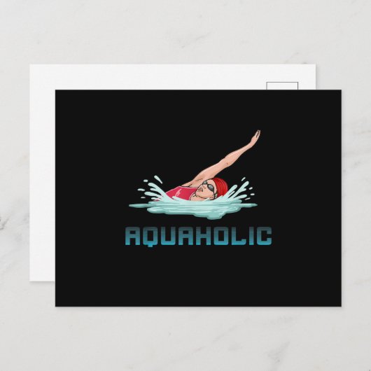 Carte Postale Swimming Cap Goggles Swim Love Funny Swimmer Girl (Devant / Derrière)