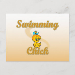 Carte Postale Swimming Chick
