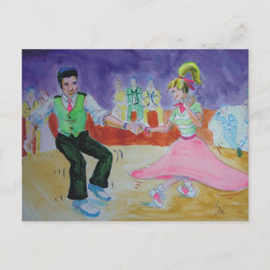 Carte Postale Swing Dancing le samedi soir (Devant)