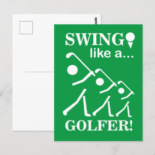 Carte Postale Swing Like A Golfer Golf