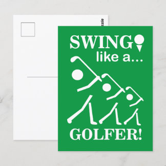 Carte Postale Swing Like A Golfer Golf