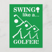 Carte Postale Swing Like A Golfer Golf (Devant)