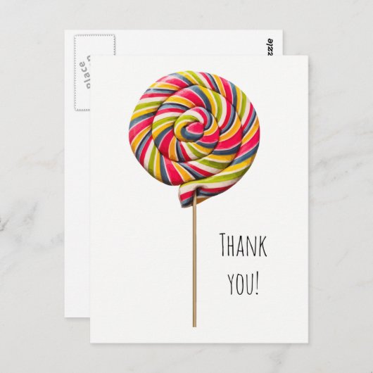 Carte postale Swirl Lollipop colorée (Devant / Derrière)