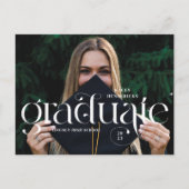 Carte Postale Swirl Serif Faire-part de graduation photo moderne (Devant)