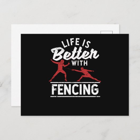 Carte Postale Swordsman Martial Arts Fencer Life (Devant / Derrière)