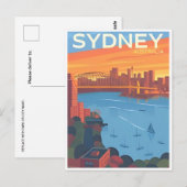 Carte Postale Sydney Australia Travel Art Vintage (Devant / Derrière)