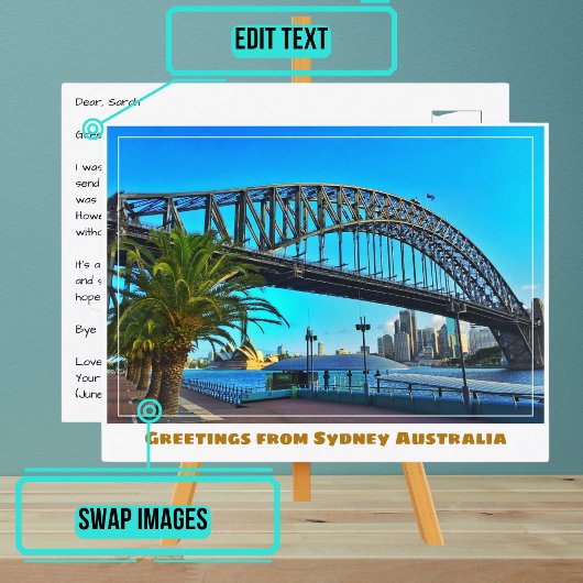 Carte Postale Sydney Australie avec Bridge et Opera House