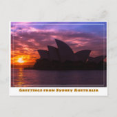 Carte Postale Sydney Australie avec Opéra House à Sunset (Devant)