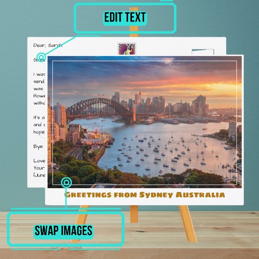 Carte Postale Sydney Australie avec Wide Harbour