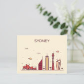 Carte Postale Sydney, Australie | Doodle Skyline (Debout devant)