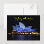 Carte Postale sydney Australie heure de nuit (Devant / Derrière)