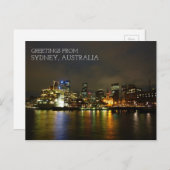 Carte Postale Sydney Australie La Nuit (Devant / Derrière)