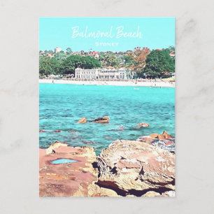 Carte Postale Sydney Balmoral Beach rétro Bathons Pavillon