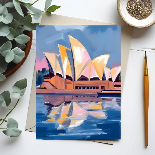 Carte Postale Sydney Opera House Australia Watercolor