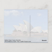 Carte postale Sydney Opera House Australie (Dos)