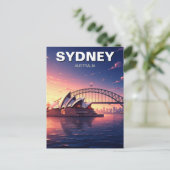 Carte Postale Sydney Opera House Australie pont couché de soleil (Debout devant)