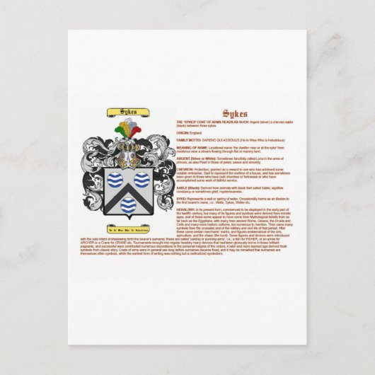 Carte Postale sykes (signification) (Devant)