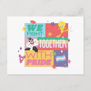 Carte Postale SYLVESTER™ & TWEETY™  Nous nous battons ensemble a