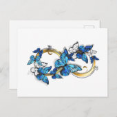 Carte Postale Symbol Infinity of Blue Morpho Butterflies (Devant / Derrière)