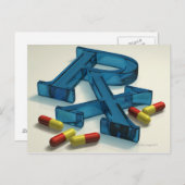 Carte Postale Symbole 3D RX avec capsules (Devant / Derrière)