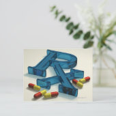 Carte Postale Symbole 3D RX avec capsules (Debout devant)