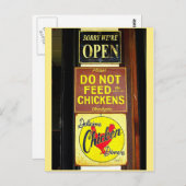 Carte Postale Symbole amusant des dîners de poulet (Devant / Derrière)