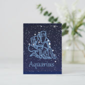 Carte Postale Symbole Aquarius Constellation et Zodiaque avec ét (Debout devant)