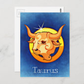 Carte Postale SYMBOLE Astrologie Taurus (Devant / Derrière)