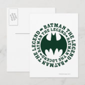 Carte Postale Symbole Batman | Le Logo De La Légende (Devant / Derrière)