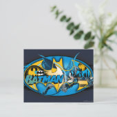 Carte Postale Symbole Batman | Logo Classic Collage (Debout devant)