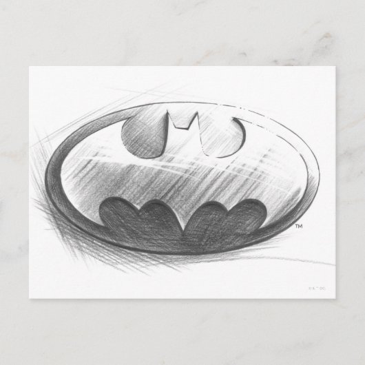 Carte Postale Symbole Batman | Logo de dessin insignia (Devant)
