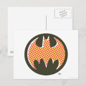 Carte Postale Symbole Batman | Logo demi-ton rouge (Devant / Derrière)