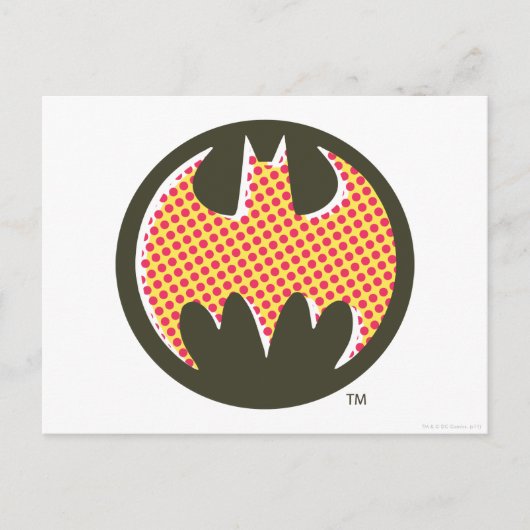 Carte Postale Symbole Batman | Logo demi-ton rouge (Devant)