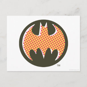 Carte Postale Symbole Batman Logo demi-ton rouge