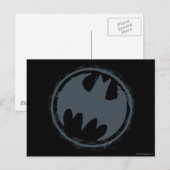 Carte Postale Symbole Batman | Logo Grey Grunge (Devant / Derrière)