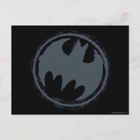 Carte Postale Symbole Batman | Logo Grey Grunge (Devant)