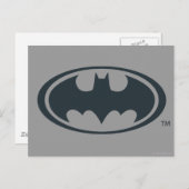 Carte Postale Symbole Batman | Logo noir et blanc (Devant / Derrière)