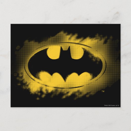 Carte Postale Symbole Batman | Logo noir et jaune (Devant)