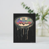 Carte Postale Symbole Batman | Logo rouge violet vert (Debout devant)