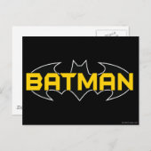 Carte Postale Symbole Batman | Nom Logo jaune et noir (Devant / Derrière)