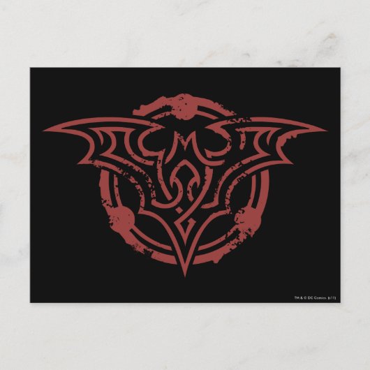 Carte Postale Symbole Batman | Red Outline Urban Logo (Devant)