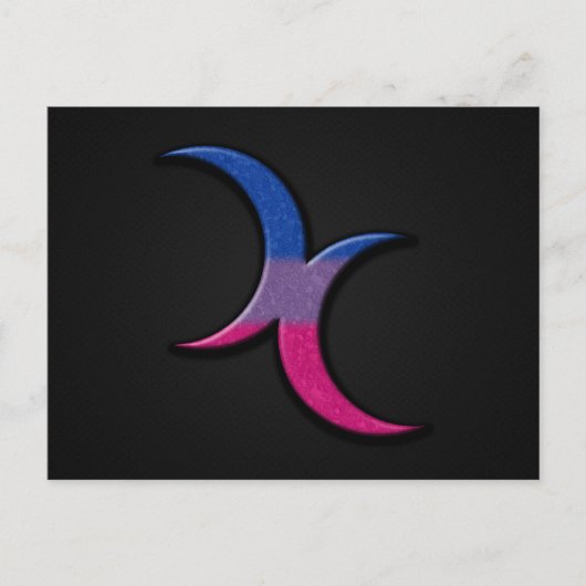 Carte Postale Symbole Bisexual Fierté Drapeau couleur Crescent M (Devant)