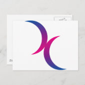 Carte Postale Symbole bisexuel de lune (Devant / Derrière)